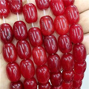 Natural Agate Barrel Beads Red Dye, approx 13-18mm