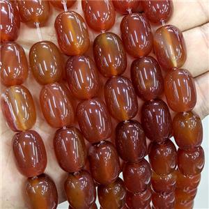 Natural Agate Barrel Beads Red Dye, approx 13-18mm