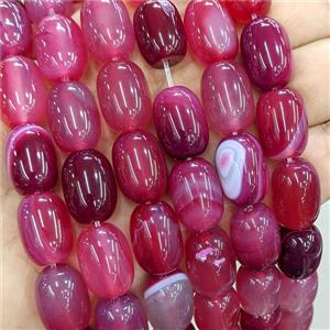 Natural Stripe Agate Barrel Beads Red Dye, approx 13-18mm