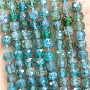 Natural Blue Apatite Beads Faceted Cube, approx 3.7-4.4mm