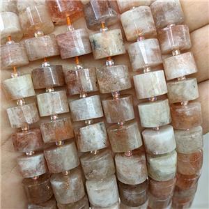 Natural Sunstone Beads Golden Spot Heishi Peach, approx 10-12mm