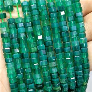 Natural Green Agate Hexagon Beads Dye, approx 6mm