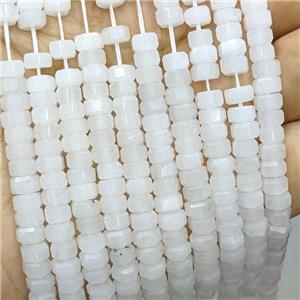 White Jade Hexagon Beads, approx 6mm
