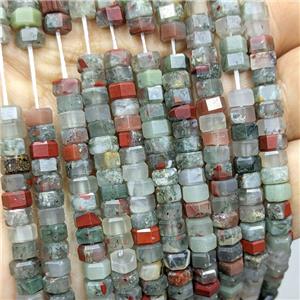 Natural African Bloodstone Hexagon Beads, approx 6mm