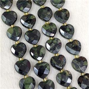 Natural Kambaba Jasper Heart Beads Faceted, approx 12mm