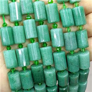 Natural Green Aventurine Tube Beads, approx 10-14mm