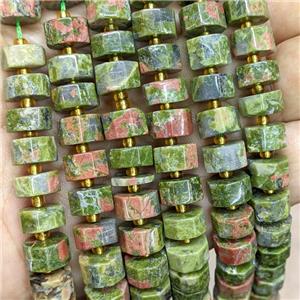 Natural Unakite Heishi Beads, approx 10mm