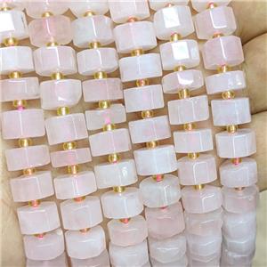 Natural Pink Rose Quartz Heishi Beads, approx 10mm