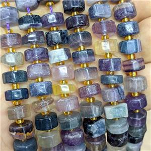 Natural Fluorite Heishi Spacer Beads Purple, approx 10mm