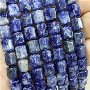 Natural Blue Sodalite Prism Beads, approx 8-10mm