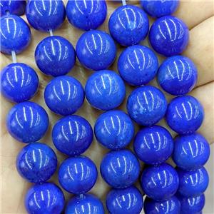 Royalblue Dye Agate Round Beads Smooth, approx 14mm dia