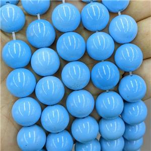 Blue Dye Agate Round Beads Smooth, approx 14mm dia
