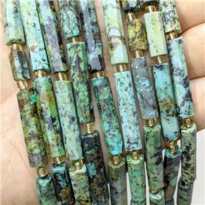 Natural African Turquoise Tube Beads Green, approx 6-30mm