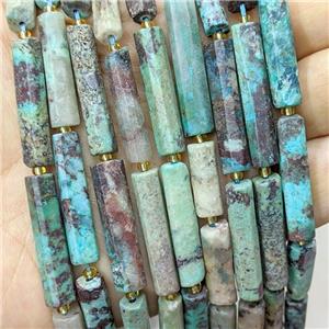 Natural African Turquoise Tube Beads Green Matte, approx 6-30mm