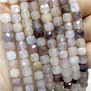 Natural Violet Jasper Beads Faceted Cube, approx 6-8mm