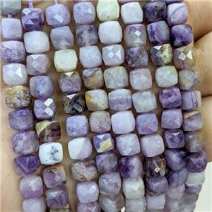 Natural Purple Jasper Beads Faceted Cube, approx 6-8mm