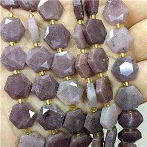 Purple Aventurine Hexagon Beads Faceted, approx 12mm