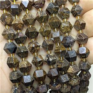 Natural Bronzite Bicone Beads Cutted, approx 8-10mm