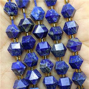 Natural Blue Lapis Lazuli Beads Cutted Bicone, approx 8-10mm