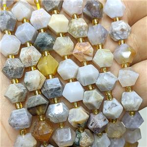 Natural Bamboo Agate Beads Cutted Bicone, approx 8-10mm