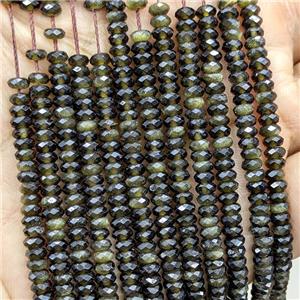 Golden Obsidian Beads Faceted Rondelle, approx 2x4mm