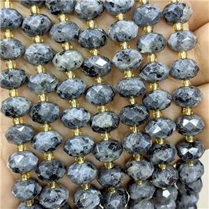 Natural Black Labradorite Beads Faceted Rondele, approx 6-10mm