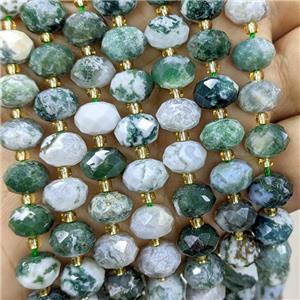 Natural Tree Agate Beads Faceted Rondelle, approx 6-10mm
