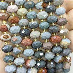 Natural Ocean Jasper Beads Faceted Rondelle, approx 6-10mm
