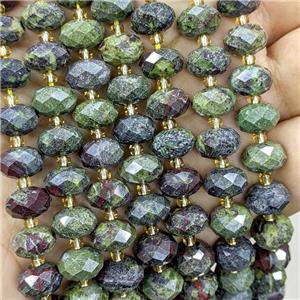 Natural Dragon Bloodstone Beads Faceted Rondelle, approx 6-10mm