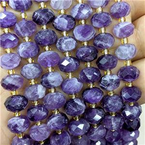 Natural Dogtooth Amethyst Beads Faceted Rondelle, approx 6-10mm