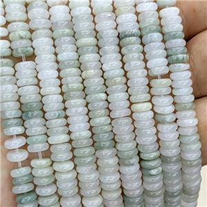 Natural Chinese Nephrite Jade Heishi Beads Lt.green, approx 6mm