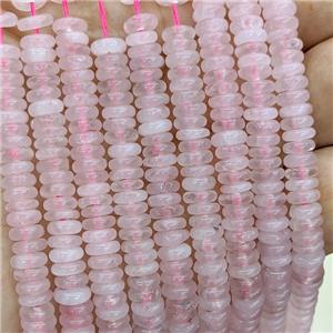 Natural Pink Rose Quartz Heishi Beads, approx 6mm
