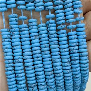 Synthetic Turquoise Heishi Beads Blue, approx 6mm