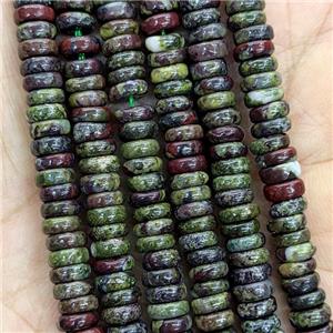 Natural Dragon Bloodstone Heishi Beads Green, approx 6mm