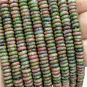 Natural Unakite Heishi Beads, approx 6mm