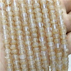 Synthetic Quartz Beads Smooth Rondelle Coffee, approx 6mm