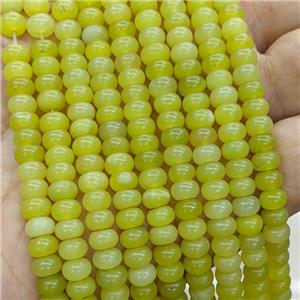 Lemon Jade Beads Smooth Rondelle Olive, approx 6mm