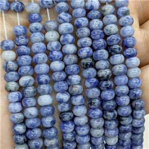 Blue Dalmatian Jasper Beads Smooth Rondelle, approx 6mm