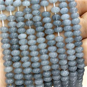 Gray Jade Beads Smooth Rondelle Dye, approx 6mm
