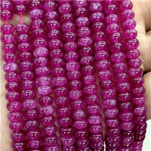 Fuchsia Jade Beads Smooth Rondelle Dye, approx 6mm
