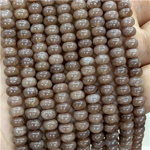 Coffee Jade Beads Smooth Rondelle Dye, approx 6mm