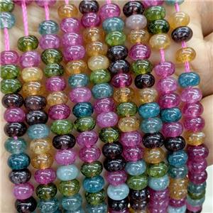 Jade Beads Smooth Rondelle Multicolor Dye, approx 6mm