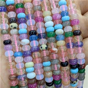 Mix Gemstone Beads Smooth Rondelle, approx 6mm