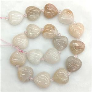 Natural Pink Aventurine Heart Beads, approx 20mm