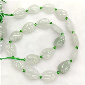 Natural Chinese Nephrite Jade Teardrop Beads Lt.green, approx 13-18mm