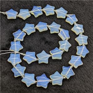 White Opalite Star Beads, approx 15mm