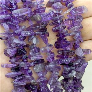 Natural Purple Amethyst Chips Beads Freeform Topdrilled, approx 5-16mm