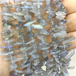 Natural Labradorite Chips Beads Freeform Topdrilled, approx 5-16mm