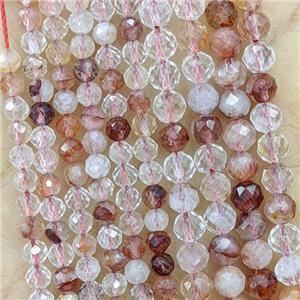 Natural Red Hematoid Quartz Beads Faceted Round, approx 3mm