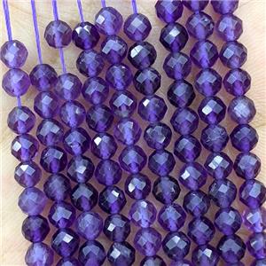 Natural Purple Amethyst Beads Faceted Round, approx 4mm
